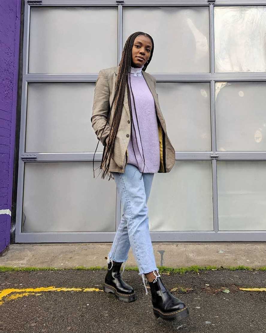 schwarze dr. martens 2976 chelsea boots mit polierter glatter plateausohle für herren