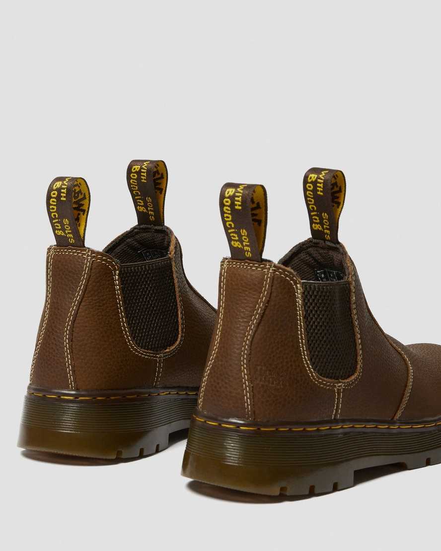 braune dr. martens hardie work chelsea boots für herren