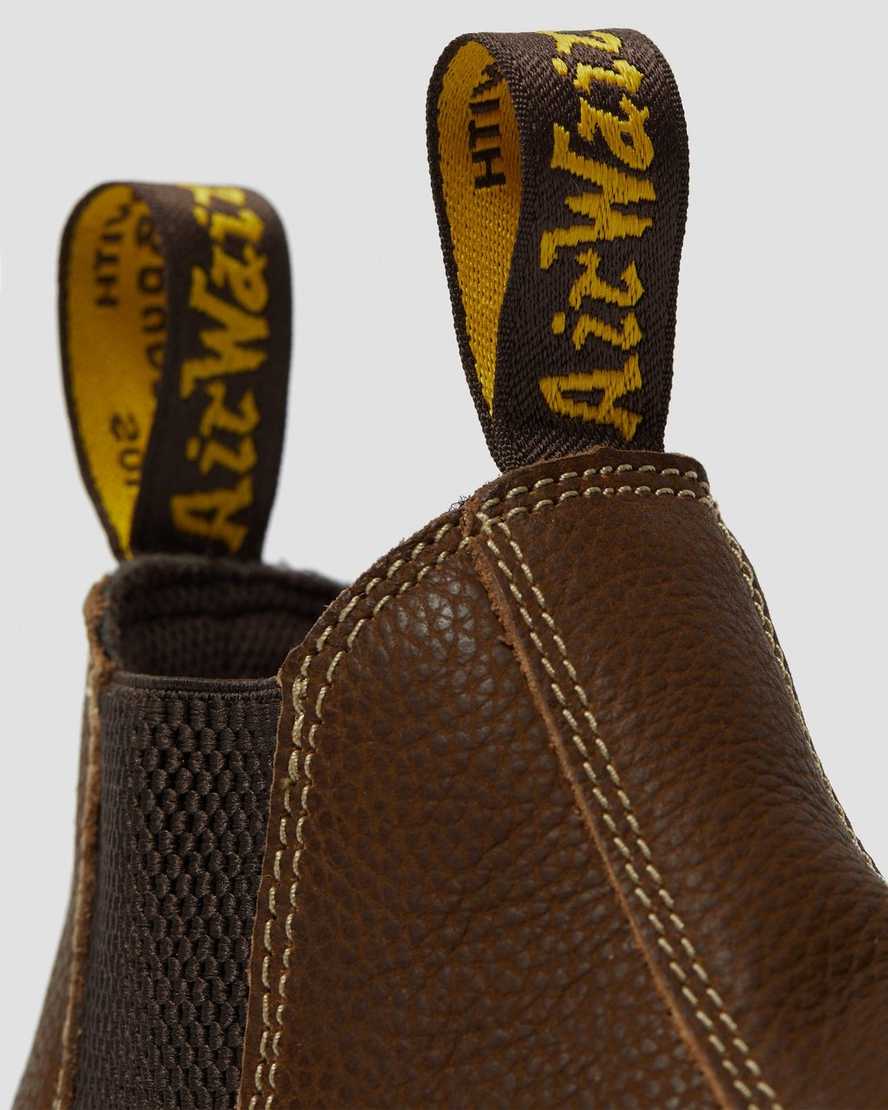 braune dr. martens hardie work chelsea boots für herren