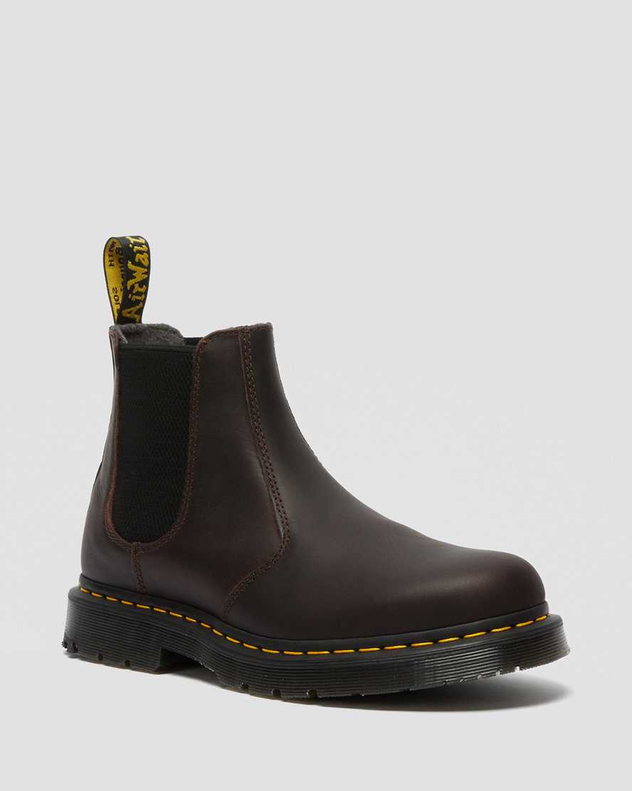 dunkelbraune dr. martens 2976 dm wintergrip chelsea boots für herren
