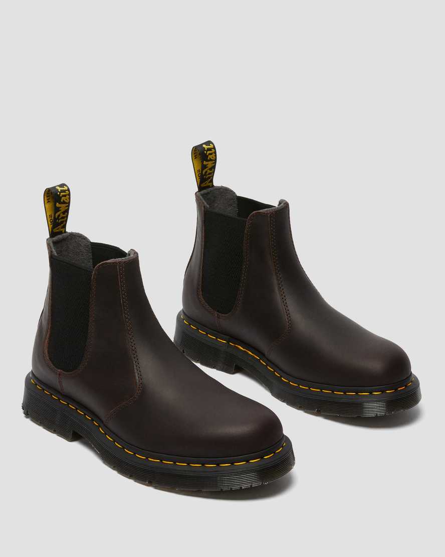 dunkelbraune dr. martens 2976 dm wintergrip chelsea boots für herren