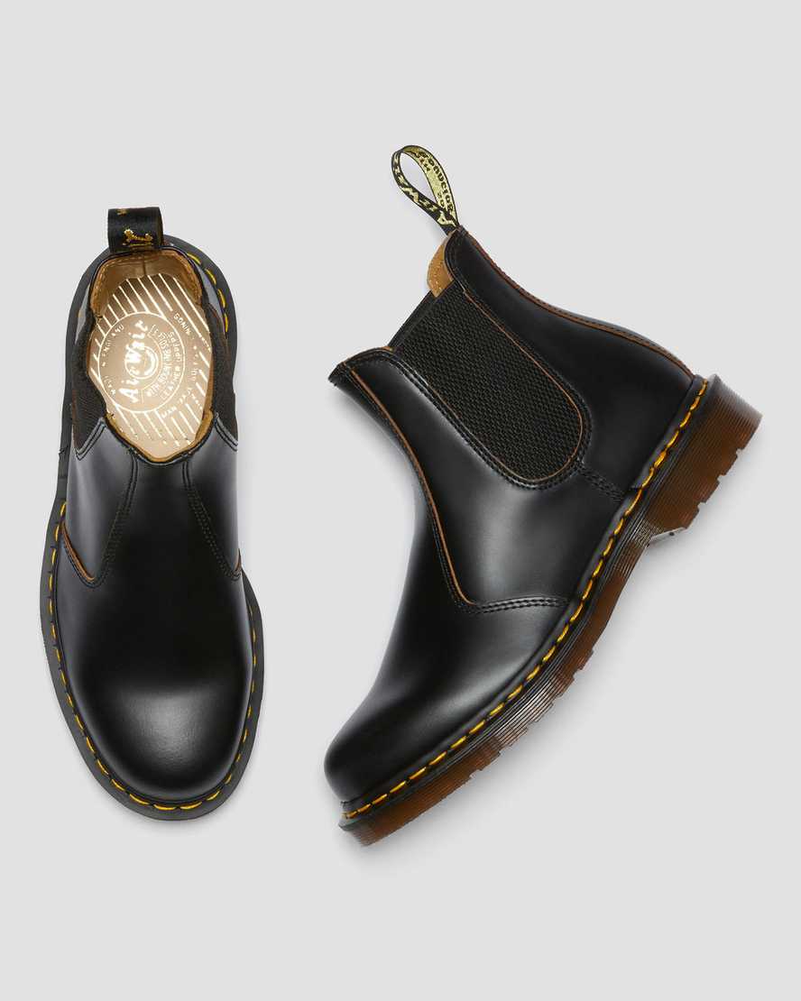 schwarze dr. martens 2976 vintage chelsea boots für herren hergestellt in england