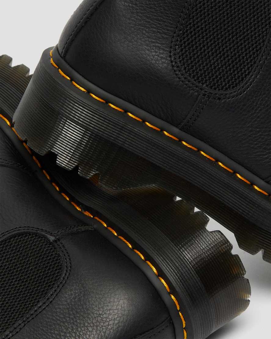 schwarze dr. martens 2976 chelsea boots mit kunstfellfutter und plateau für herren