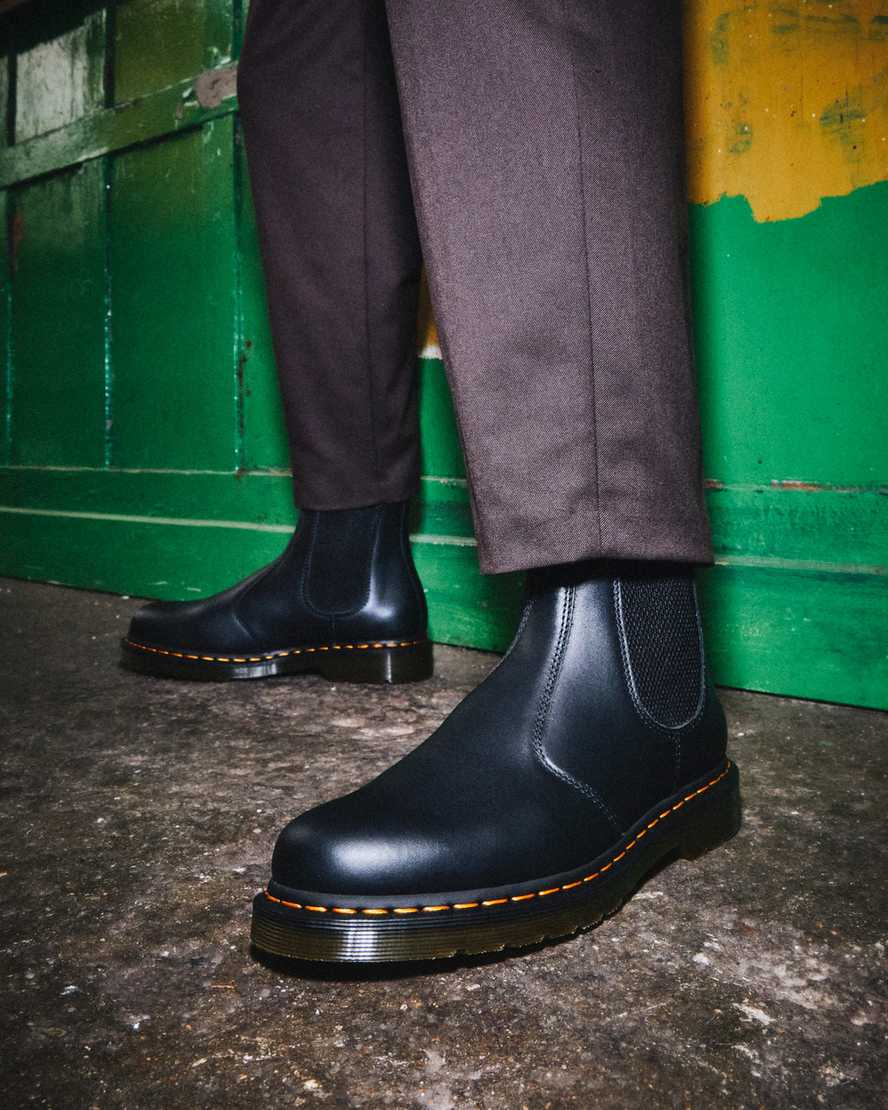 schwarze dr. martens 2976 nappa chelsea boots für herren