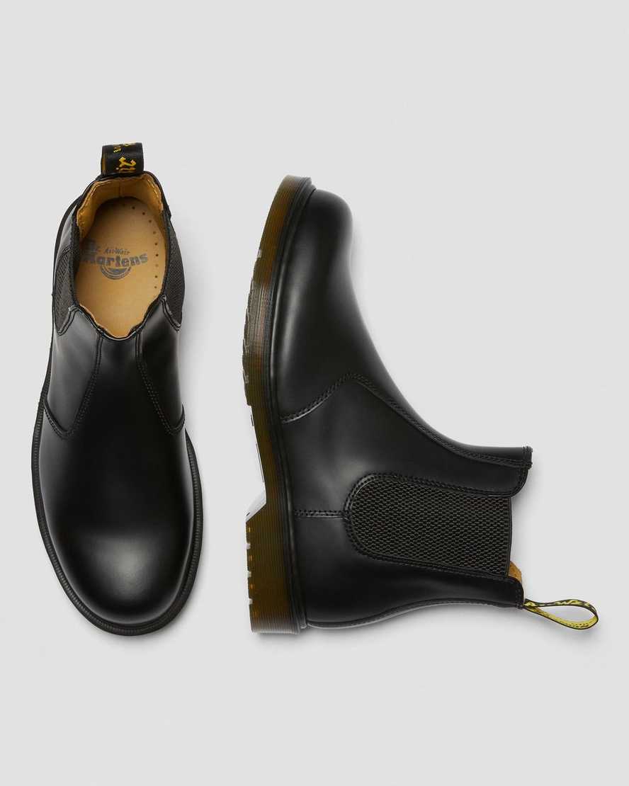 schwarze dr. martens 2976 smooth herren-chelsea-boots