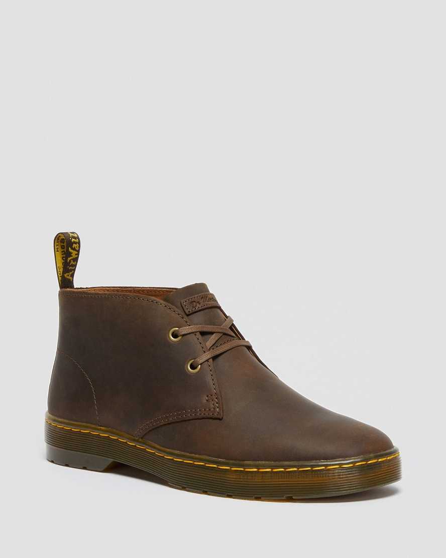 braune dr. martens cabrillo crazy horse herren-wüstenstiefel