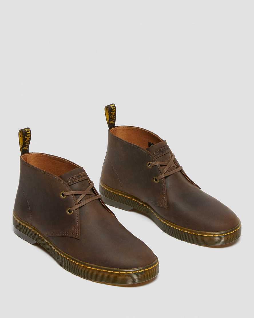 braune dr. martens cabrillo crazy horse herren-wüstenstiefel