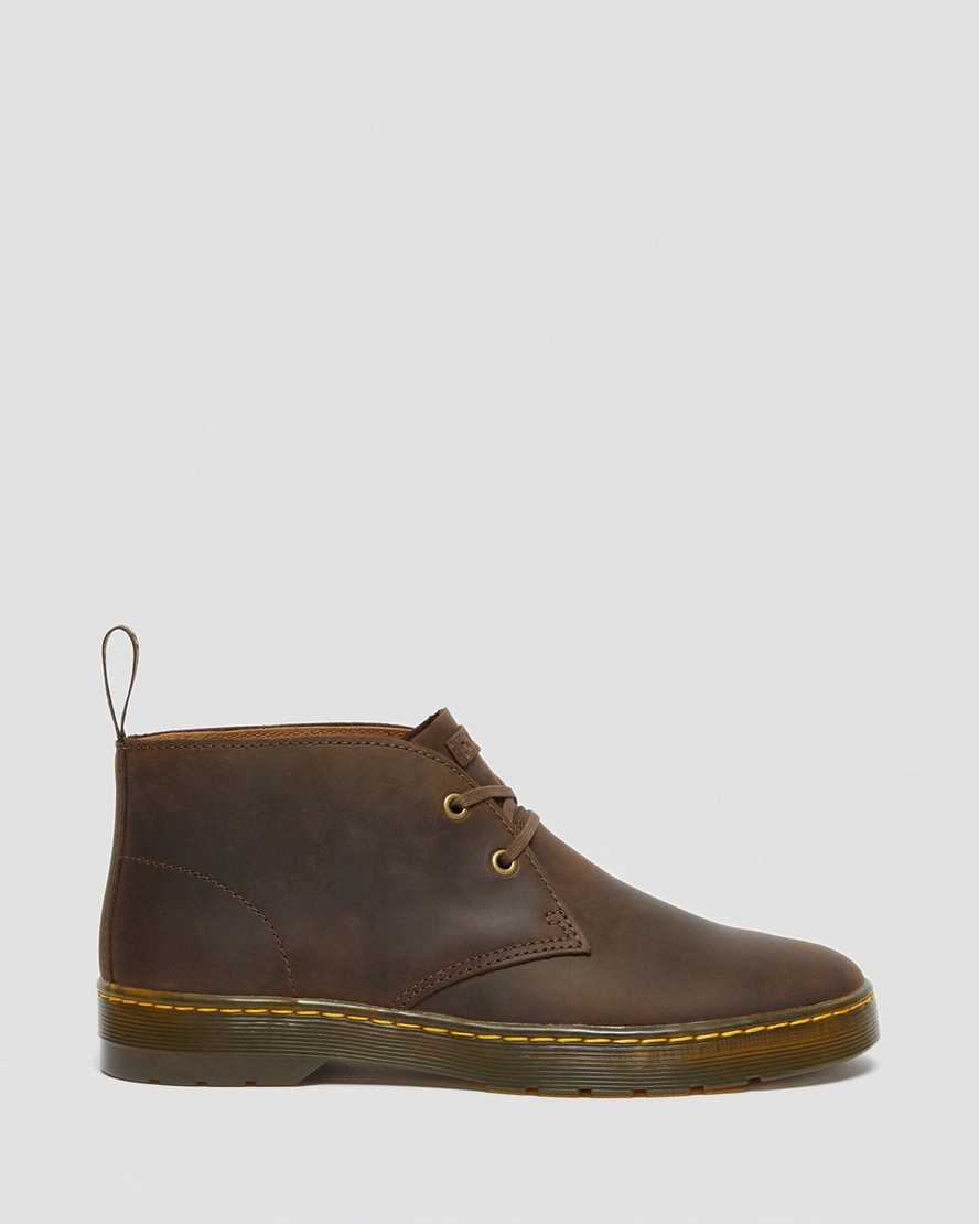 braune dr. martens cabrillo crazy horse herren-wüstenstiefel