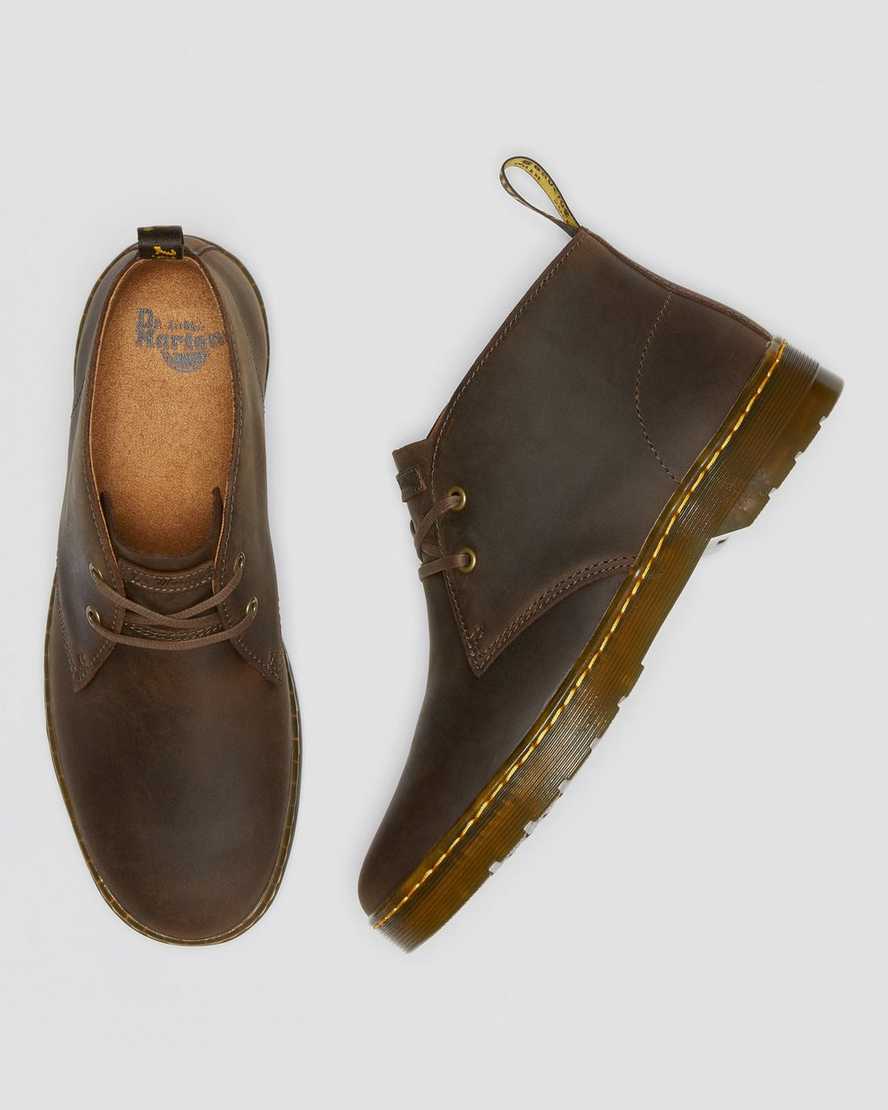 braune dr. martens cabrillo crazy horse herren-wüstenstiefel