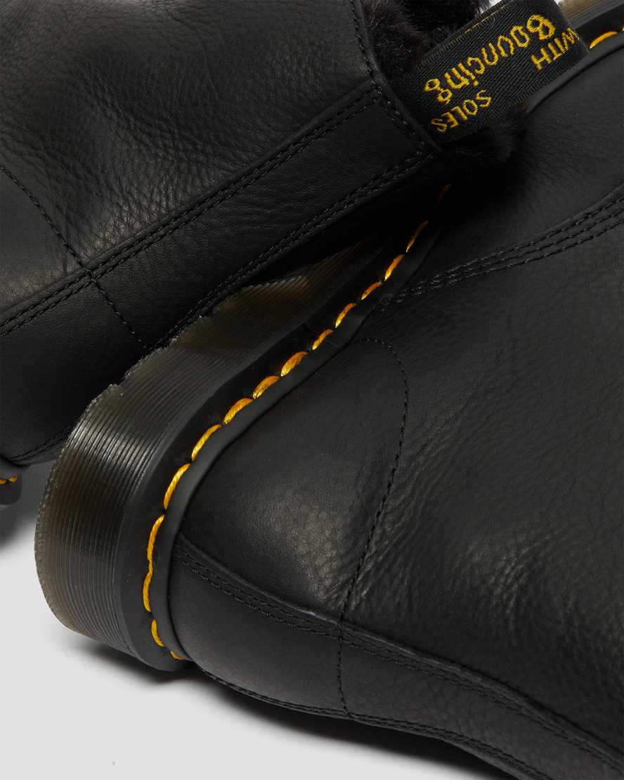 schwarze dr. martens 1460 pascal herren-schnürstiefel mit kunstfellfutter