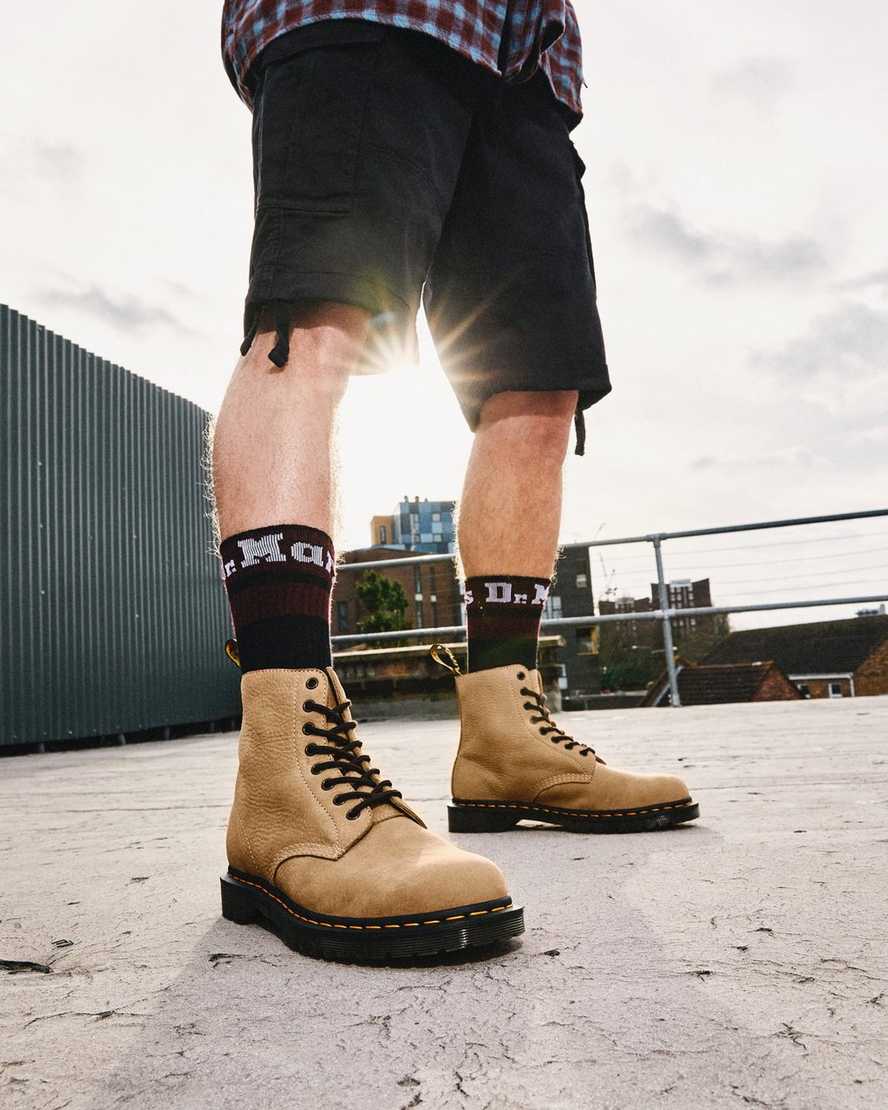 braune dr. martens 1460 pascal herren-schnürstiefel