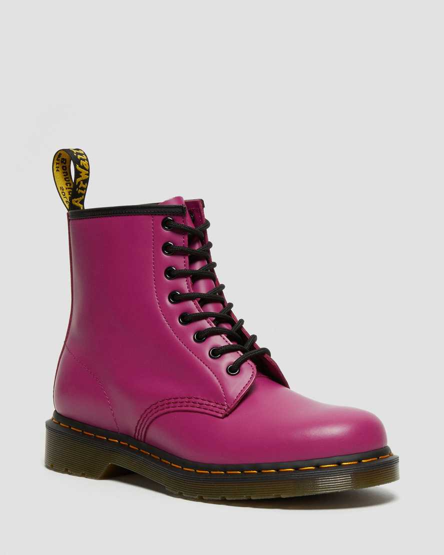 pinkfarbene dr. martens 1460 smooth herren-schnürstiefel