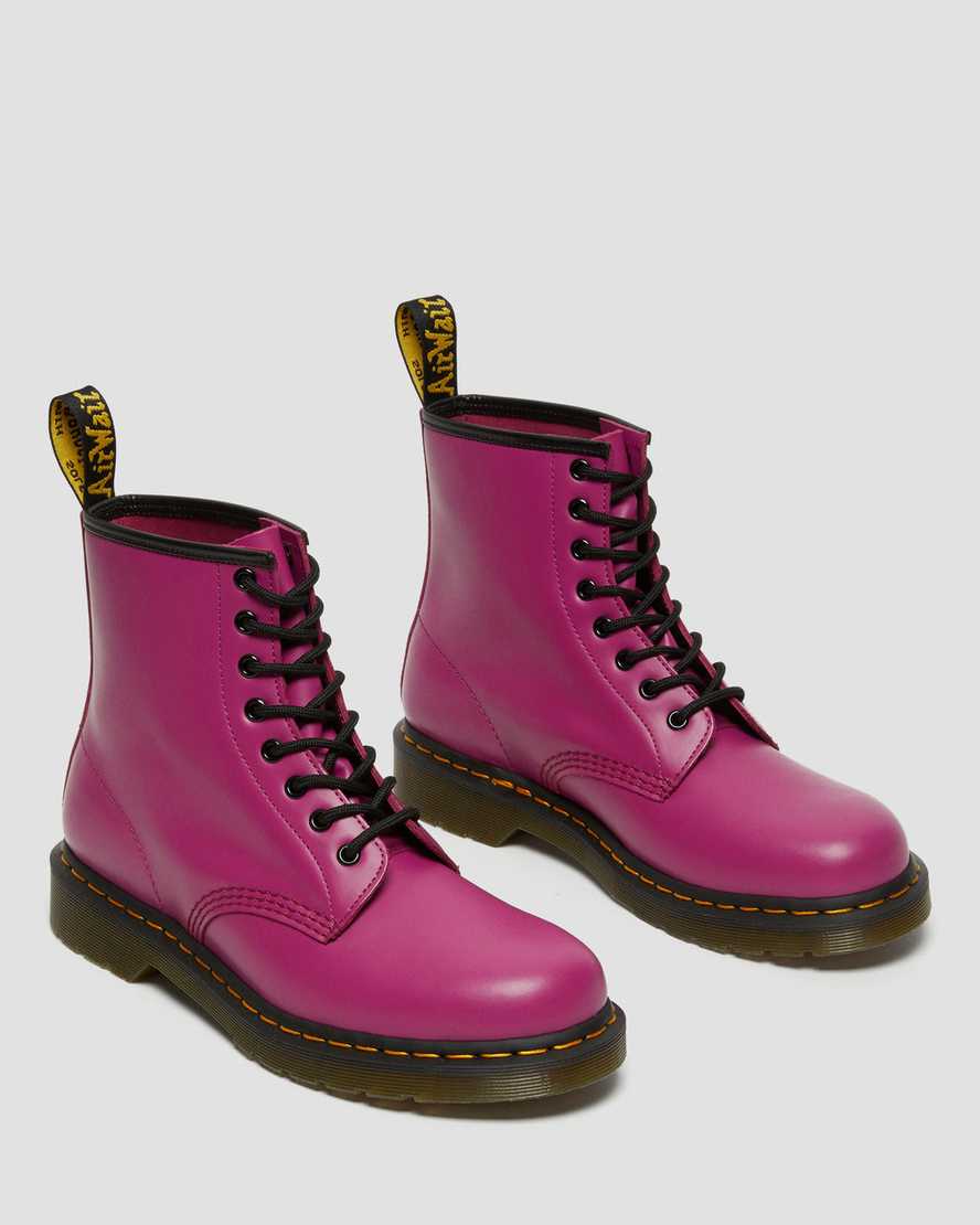 pinkfarbene dr. martens 1460 smooth herren-schnürstiefel