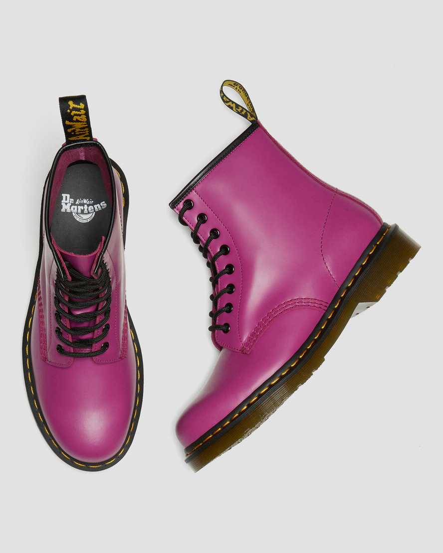 pinkfarbene dr. martens 1460 smooth herren-schnürstiefel