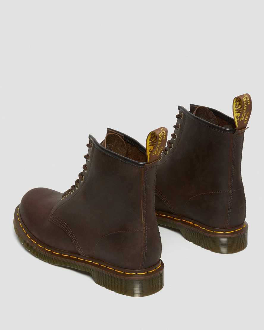 braune dr. martens 1460 crazy horse herren-schnürstiefel