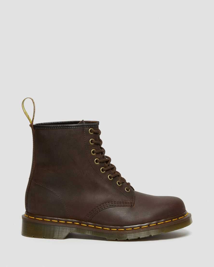 braune dr. martens 1460 crazy horse herren-schnürstiefel