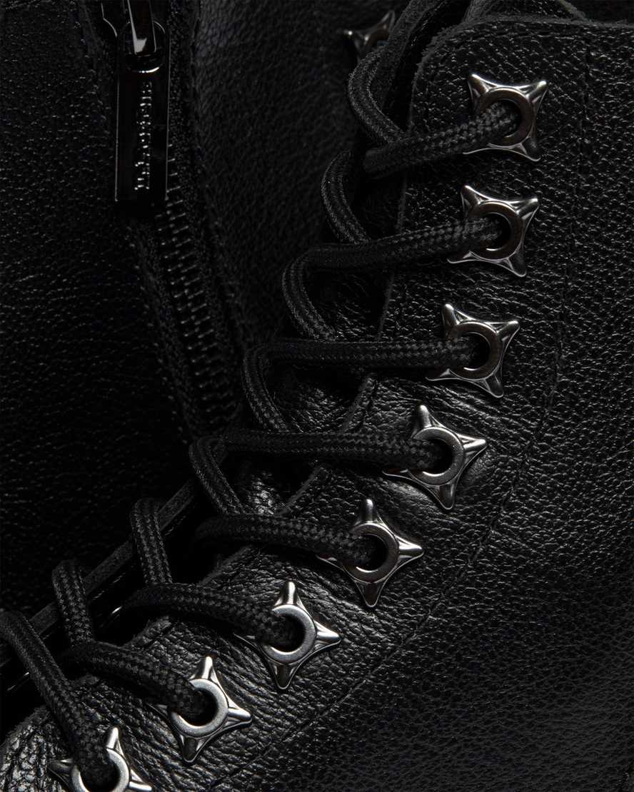 schwarze dr. martens 1460 pascal zip tumbled herren-schnürstiefel