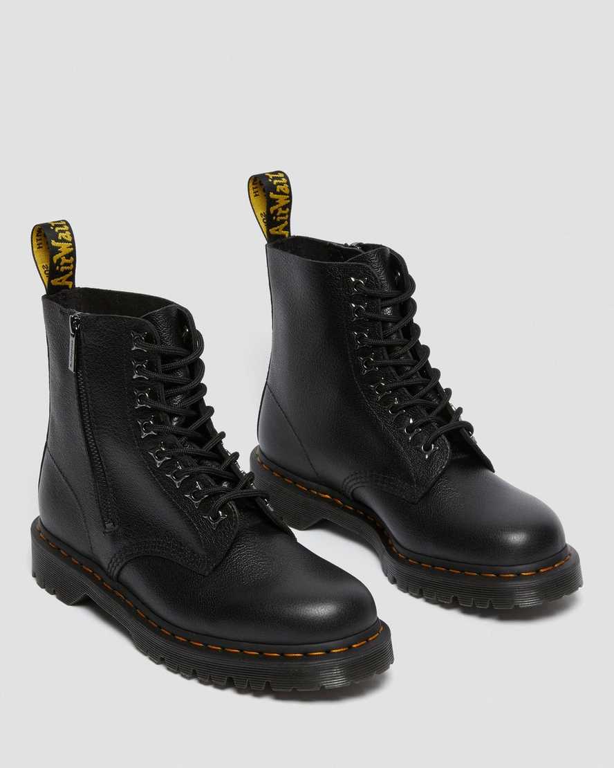 schwarze dr. martens 1460 pascal zip tumbled herren-schnürstiefel