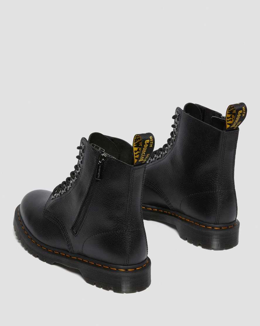 schwarze dr. martens 1460 pascal zip tumbled herren-schnürstiefel