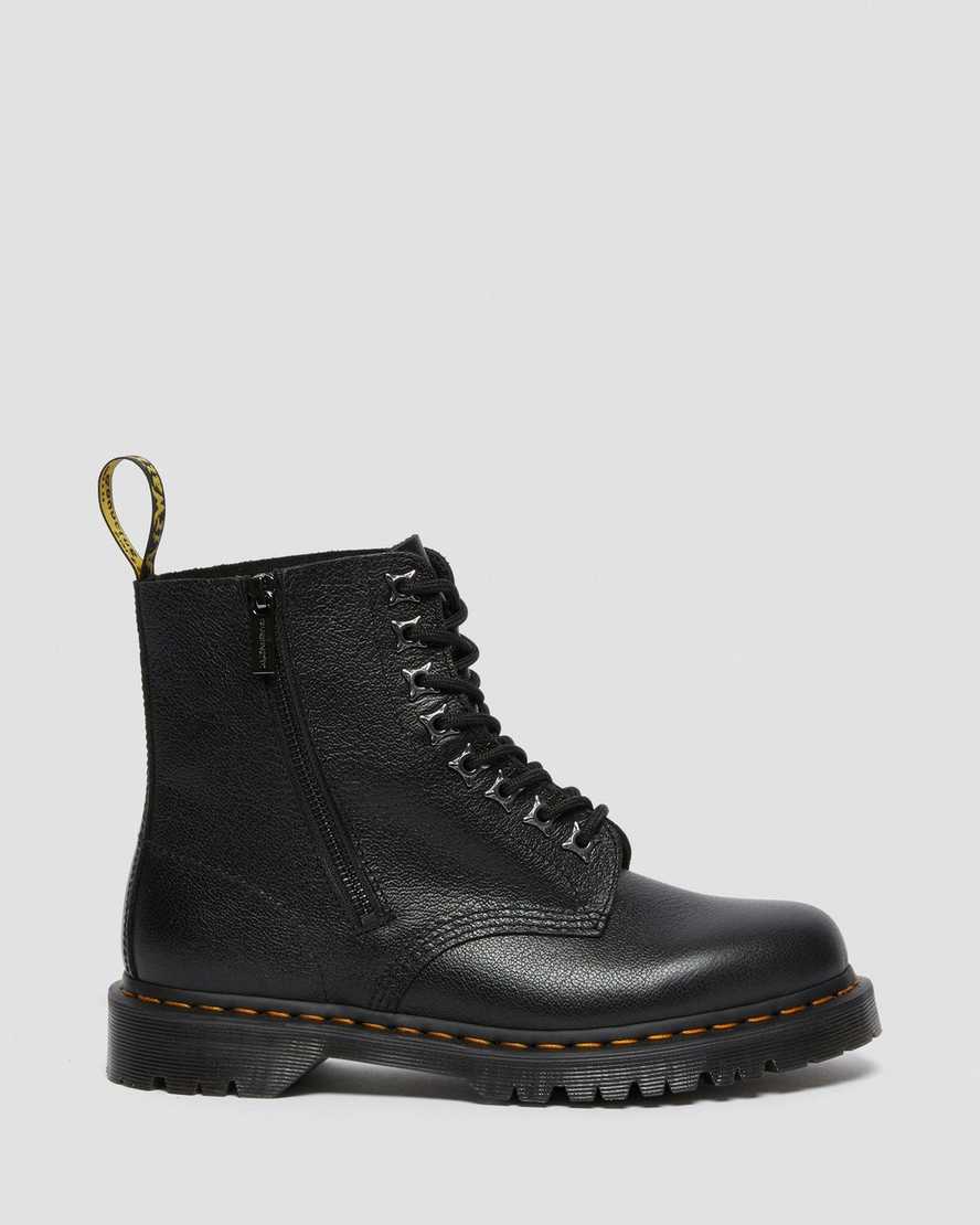 schwarze dr. martens 1460 pascal zip tumbled herren-schnürstiefel
