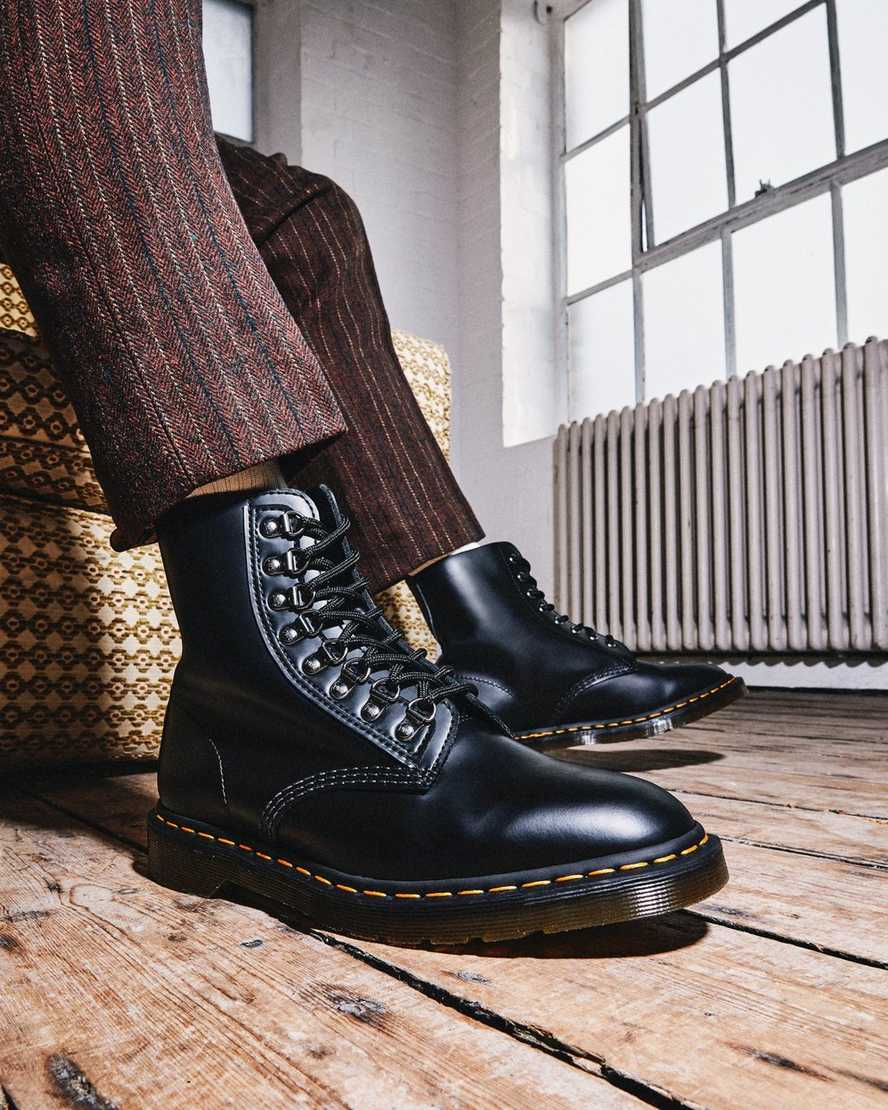schwarze dr. martens 1460 pascal verso smooth herren-schnürstiefel