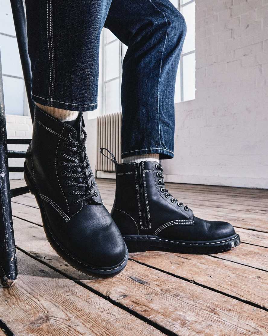 schwarze dr. martens 1460 pascal zip herren-schnürstiefel