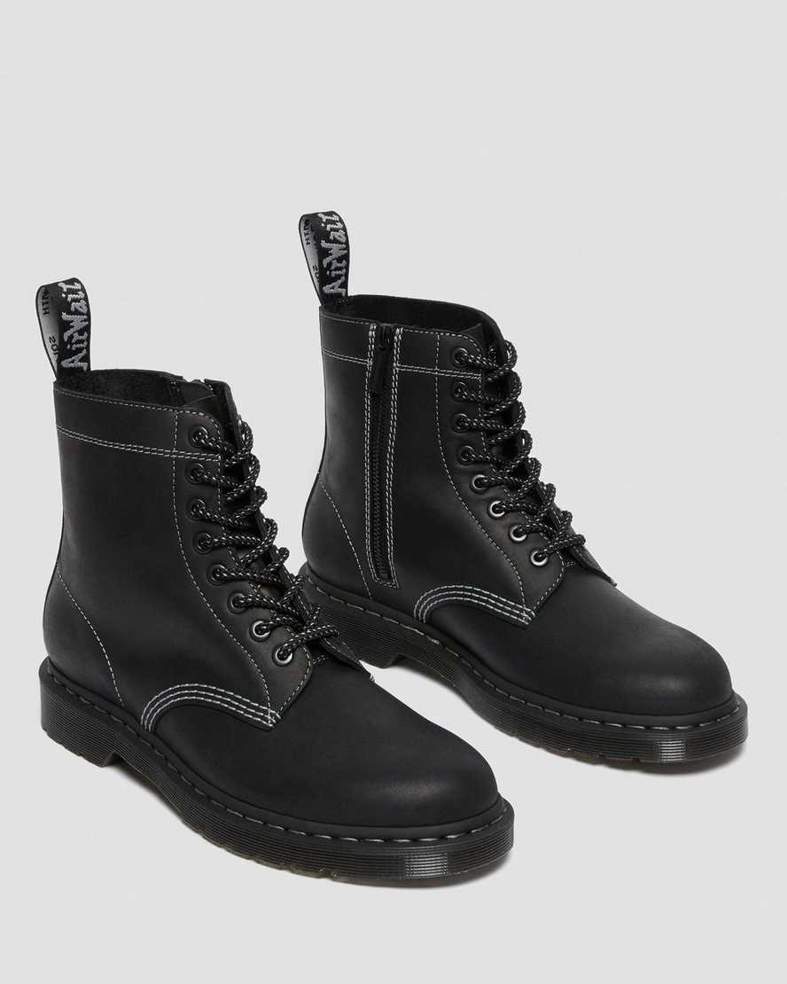 schwarze dr. martens 1460 pascal zip herren-schnürstiefel