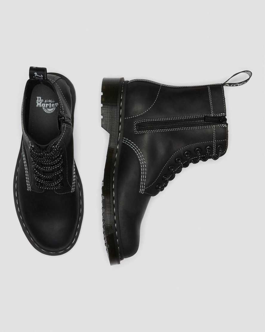 schwarze dr. martens 1460 pascal zip herren-schnürstiefel