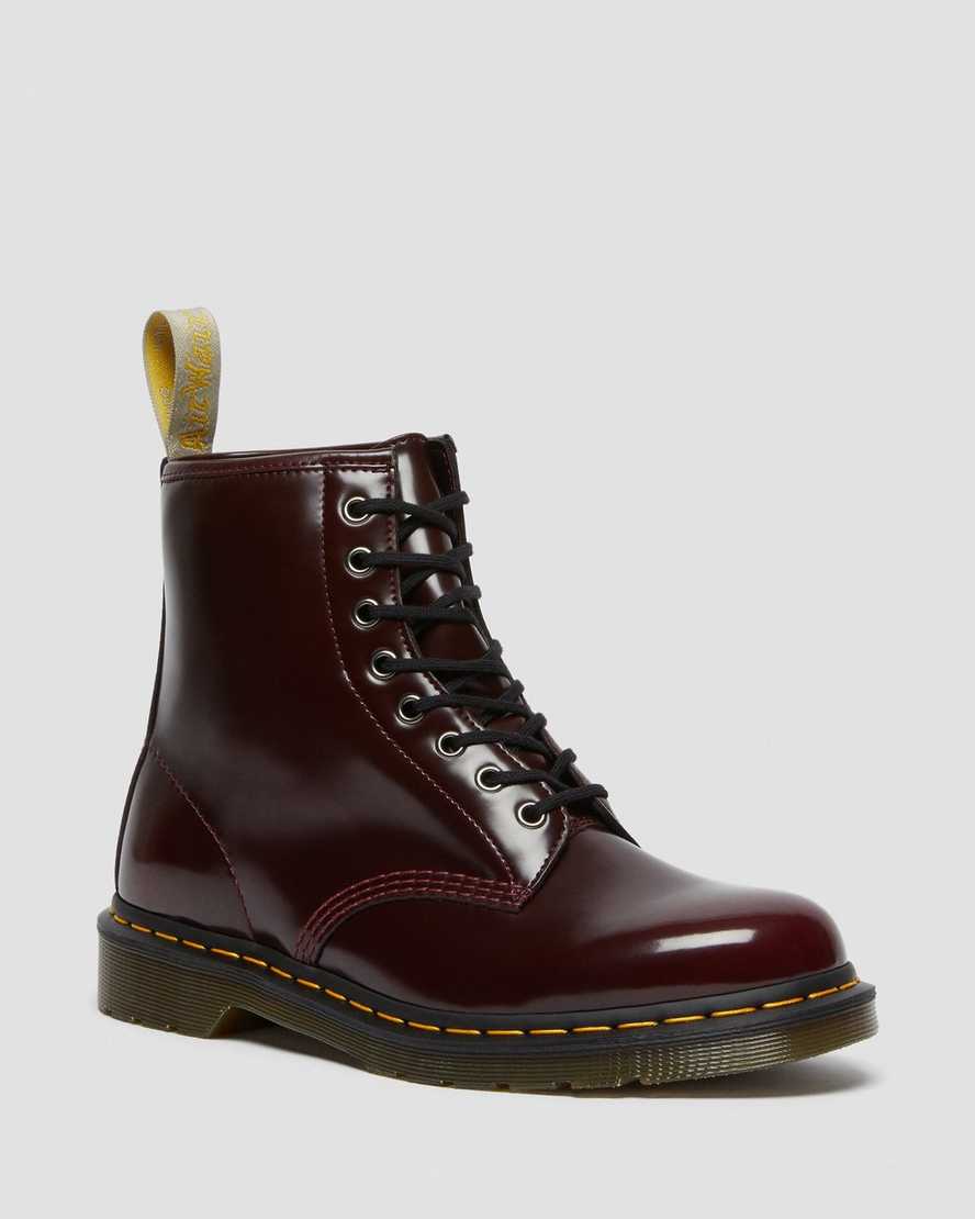 rote dr. martens 1460 herren-schnürstiefel
