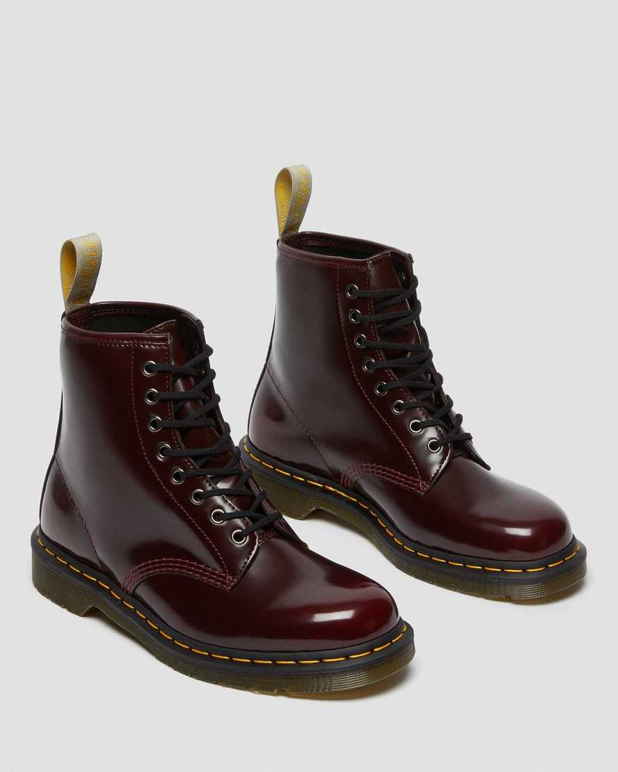 rote dr. martens 1460 herren-schnürstiefel