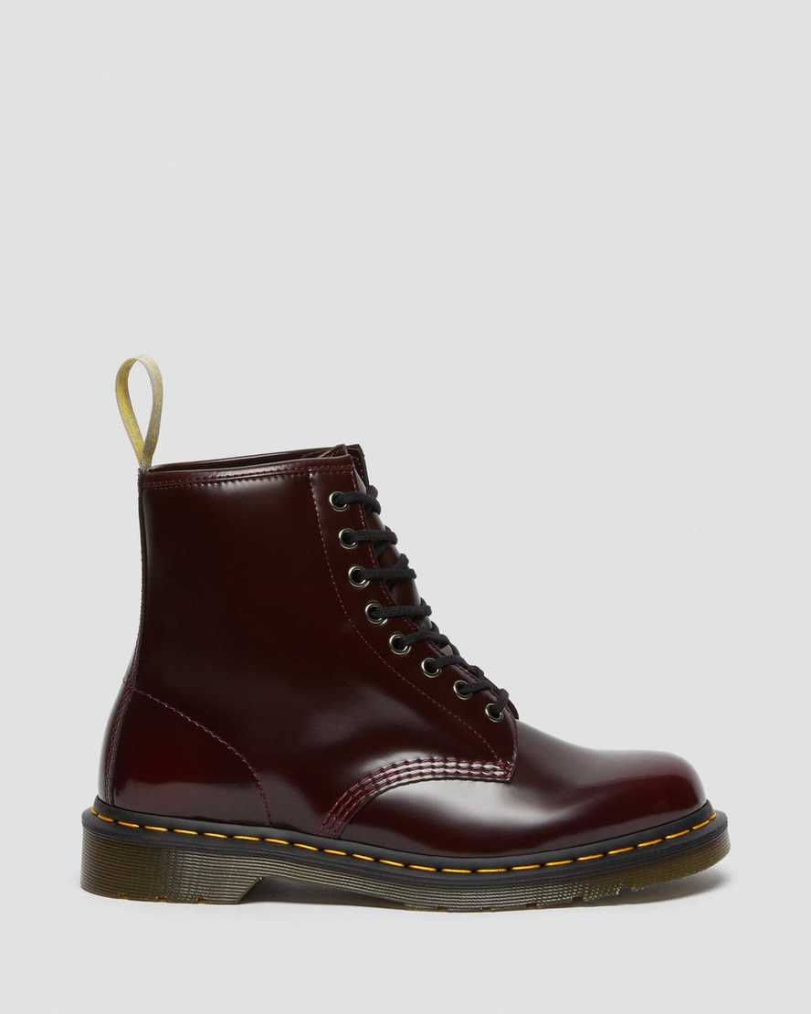 rote dr. martens 1460 herren-schnürstiefel