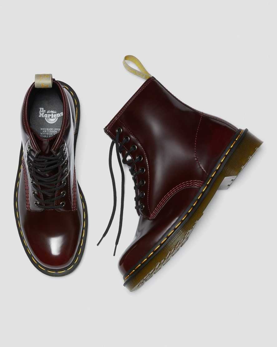 rote dr. martens 1460 herren-schnürstiefel