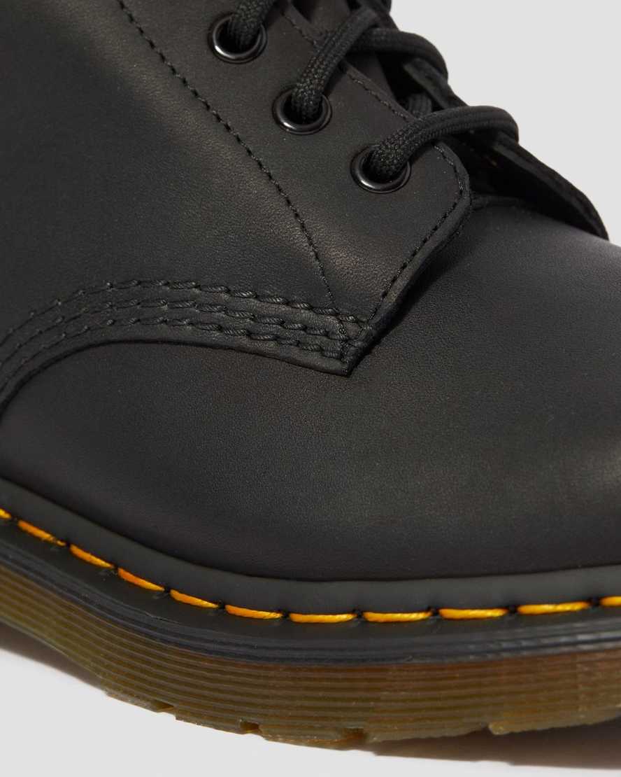 schwarze dr. martens 1460 greasy herren-schnürstiefel
