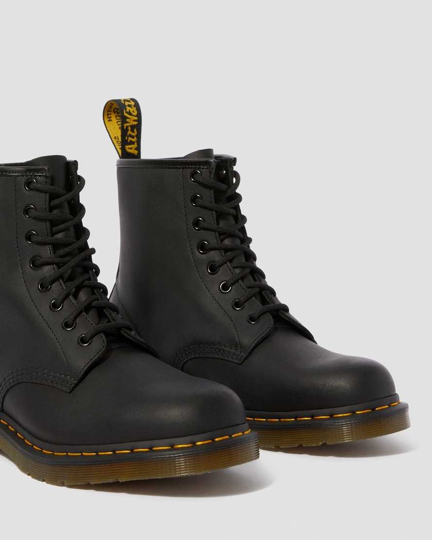 schwarze dr. martens 1460 greasy herren-schnürstiefel