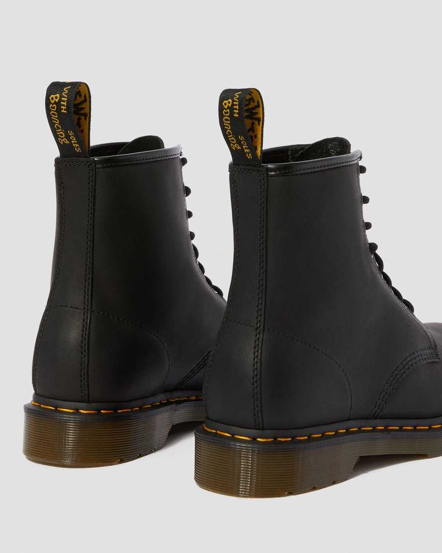 schwarze dr. martens 1460 greasy herren-schnürstiefel