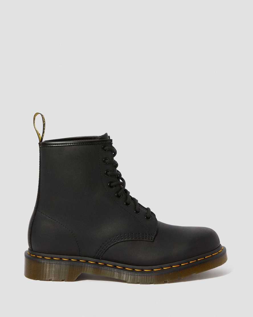 schwarze dr. martens 1460 greasy herren-schnürstiefel