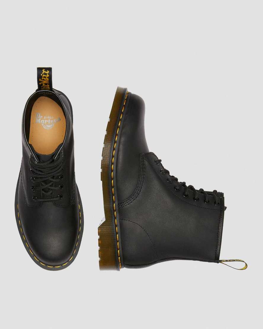 schwarze dr. martens 1460 greasy herren-schnürstiefel