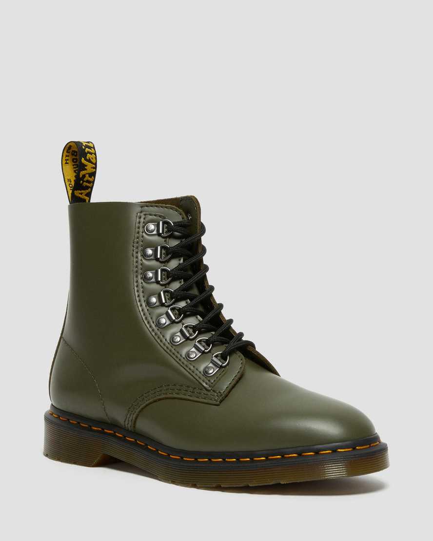 grüne dr. martens 1460 pascal verso smooth herren-schnürstiefel