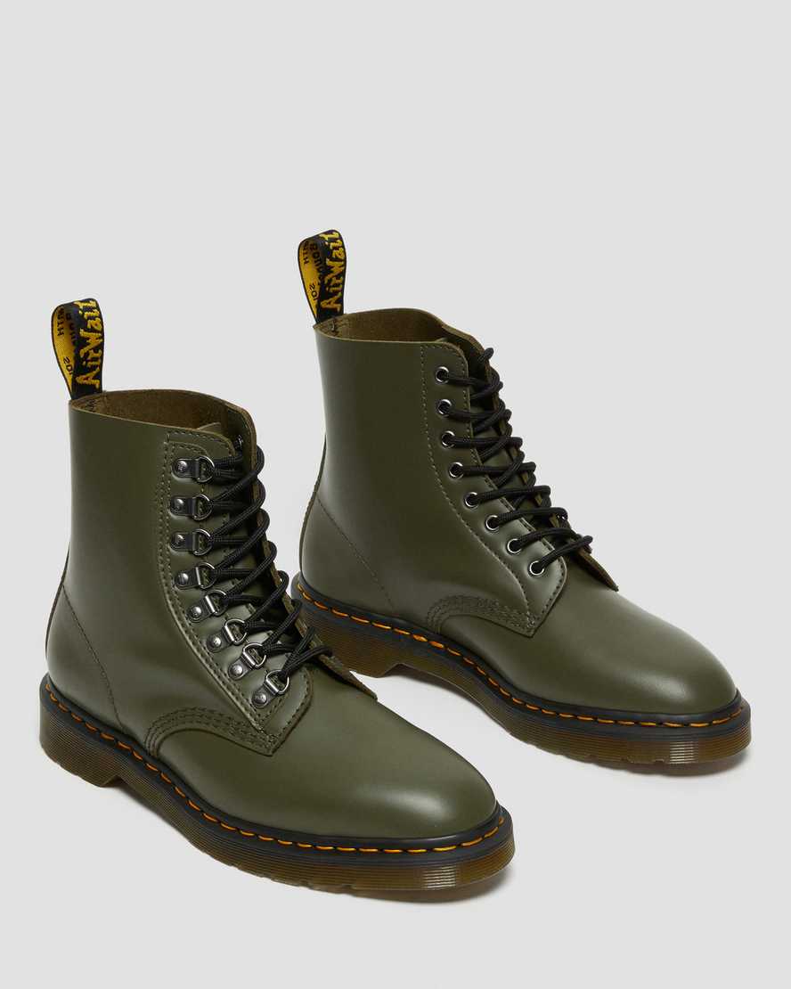 grüne dr. martens 1460 pascal verso smooth herren-schnürstiefel