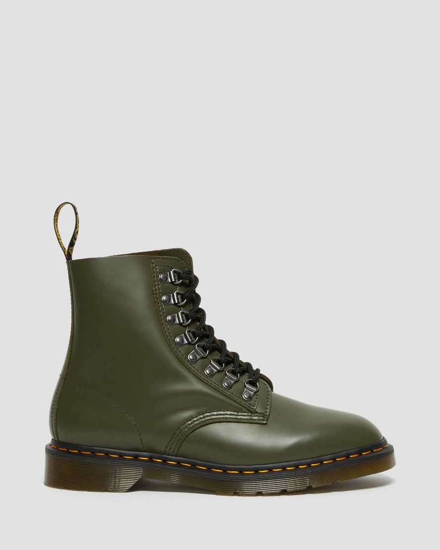 grüne dr. martens 1460 pascal verso smooth herren-schnürstiefel
