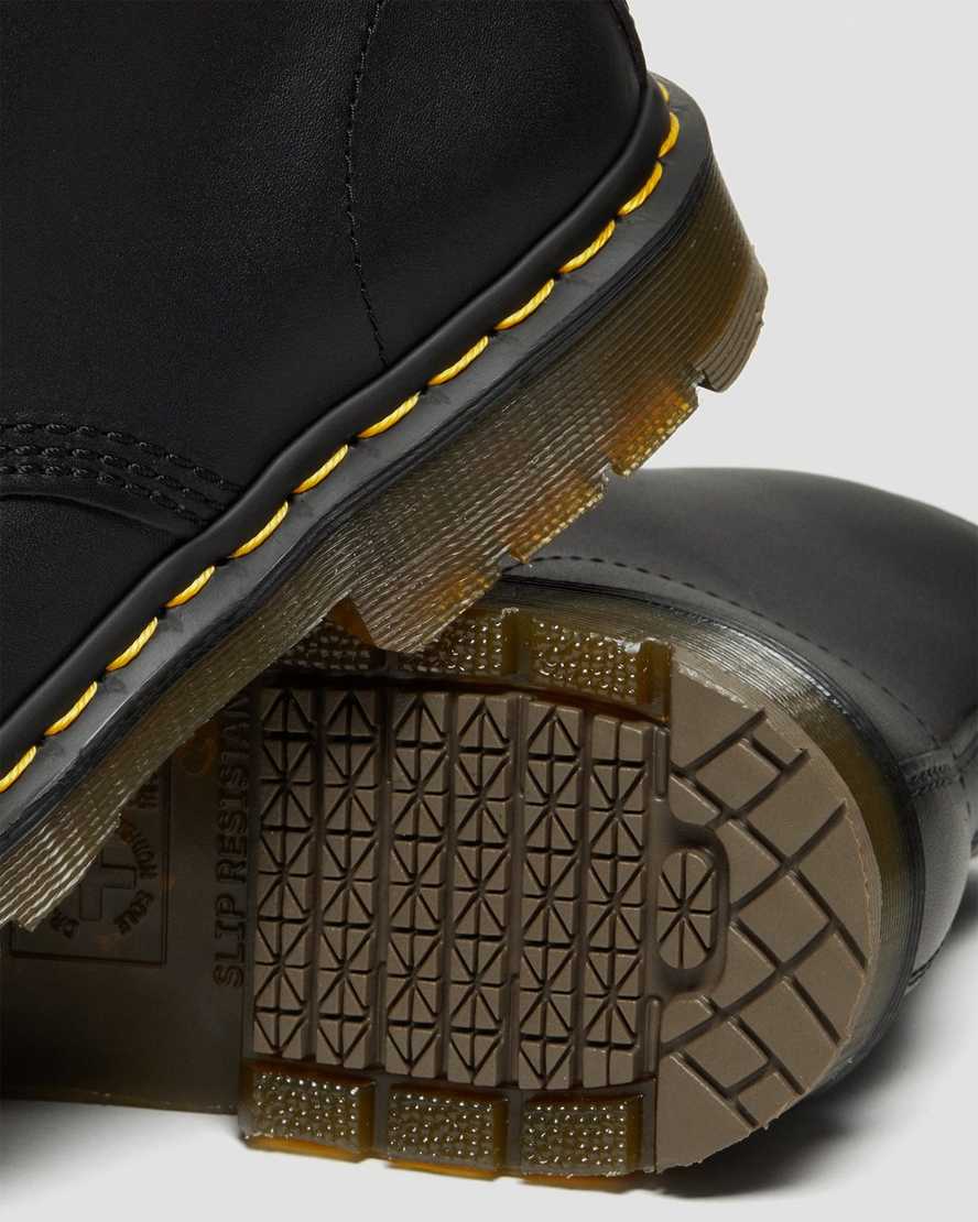 schwarze dr. martens 1460 herren-schnürstiefel mit rutschfester oberfläche