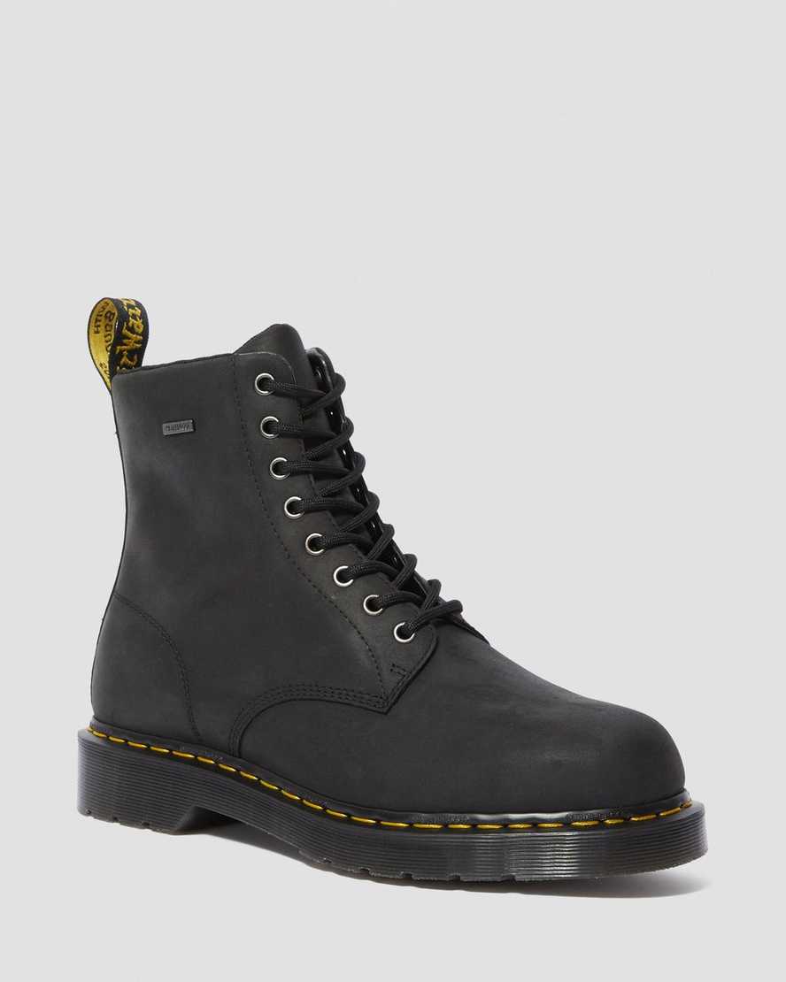 schwarze dr. martens 1460 wasserdichte herren-schnürstiefel