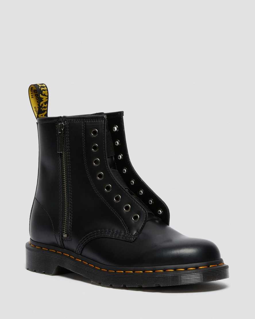 schwarze dr. martens 1460 elastic smooth herren-schnürstiefel