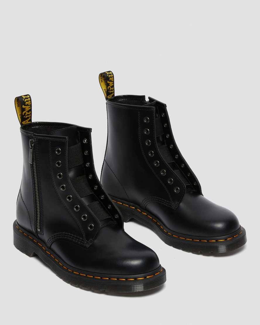 schwarze dr. martens 1460 elastic smooth herren-schnürstiefel