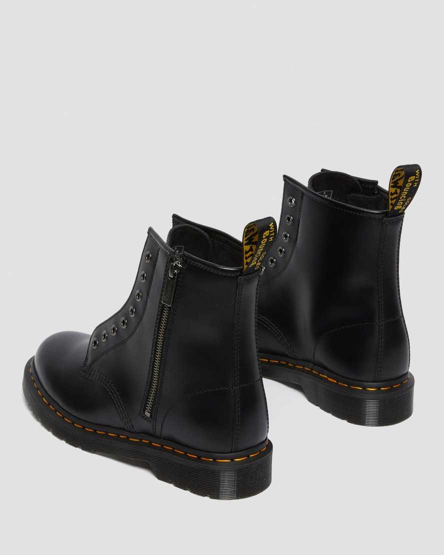 schwarze dr. martens 1460 elastic smooth herren-schnürstiefel