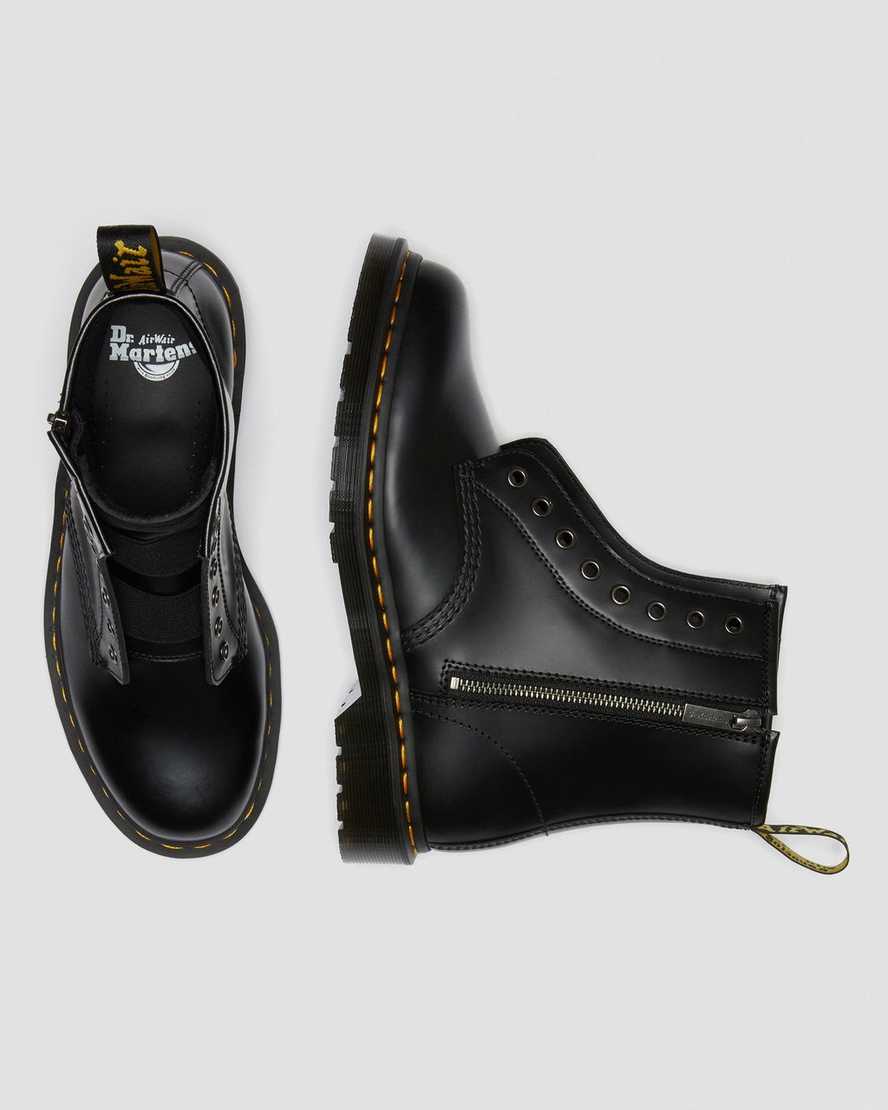 schwarze dr. martens 1460 elastic smooth herren-schnürstiefel