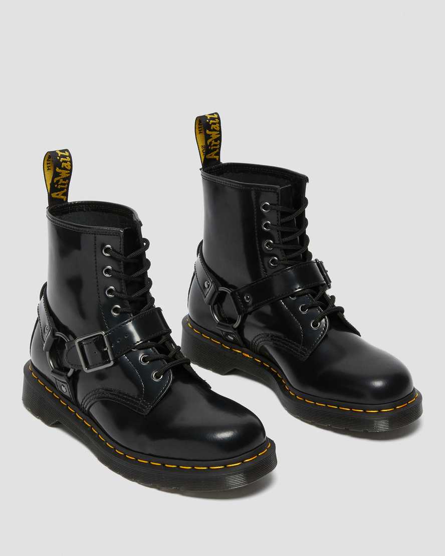 schwarze dr. martens 1460 harness herren-schnürstiefel