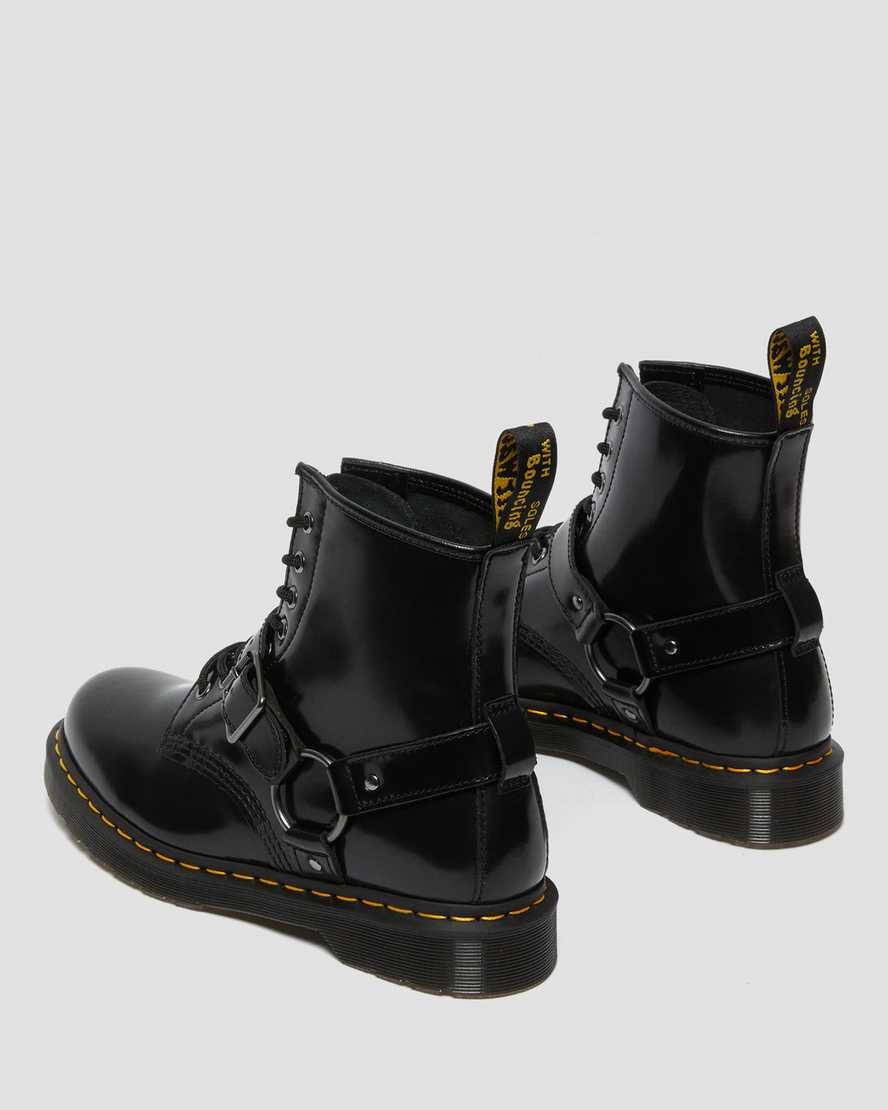 schwarze dr. martens 1460 harness herren-schnürstiefel