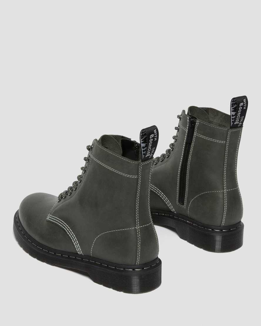 olivgrüne dr. martens 1460 pascal zip herren-schnürstiefel