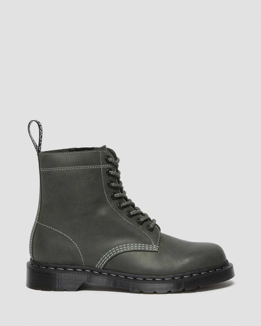 olivgrüne dr. martens 1460 pascal zip herren-schnürstiefel